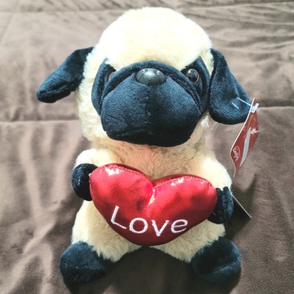 NWT Linzy Stuffed Dog Pug ❤️ Toy For Kids - Picture 1 of 12